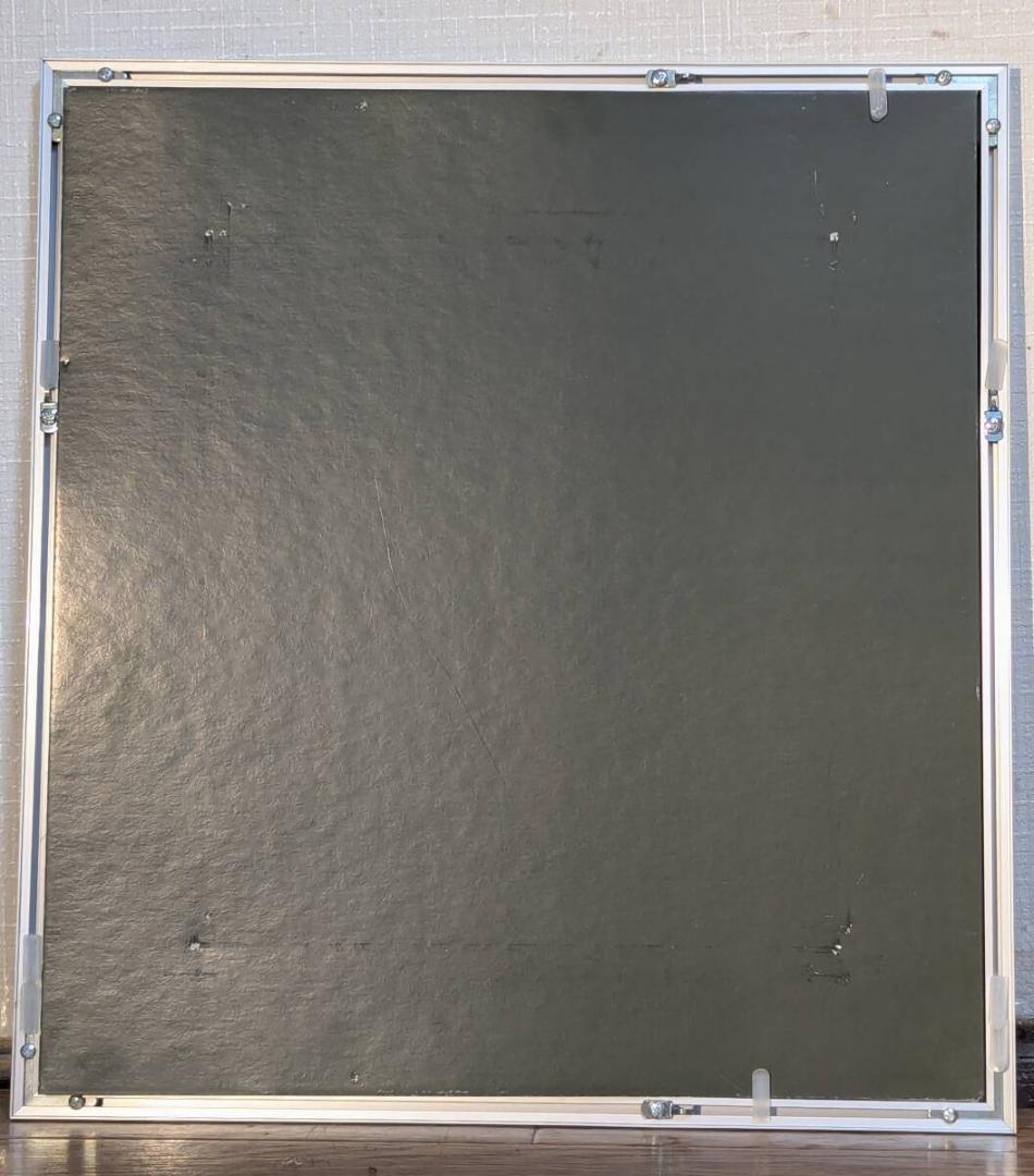 【真作】絵画　日本画（色紙）　牡丹図　鮮やかな青と華やかな花の共演　Y70