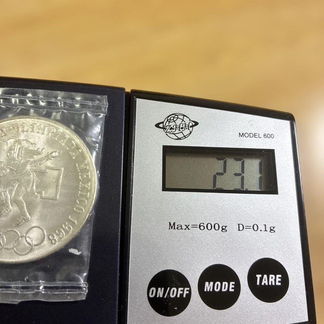 1968年オリンピックメキシコ25ペソ銀貨ジャンピング希少