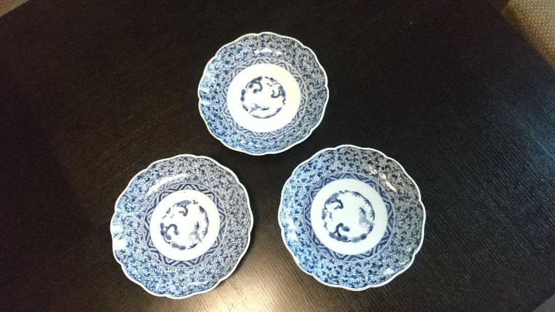 古伊万里　２１cm皿　３客