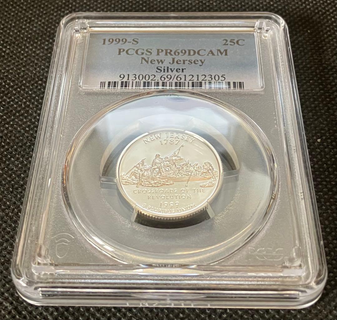 アメリカ1999S ニュージャージー州 25セント 銀貨 PCGS
