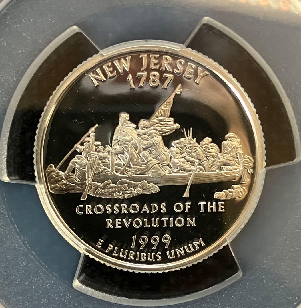 アメリカ1999S ニュージャージー州 25セント 銀貨 PCGS