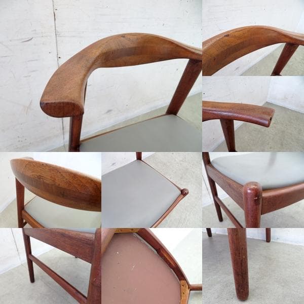 青林製作所■ヴィンテージ■1970年代■チーク材■本革■アームチェア■北欧