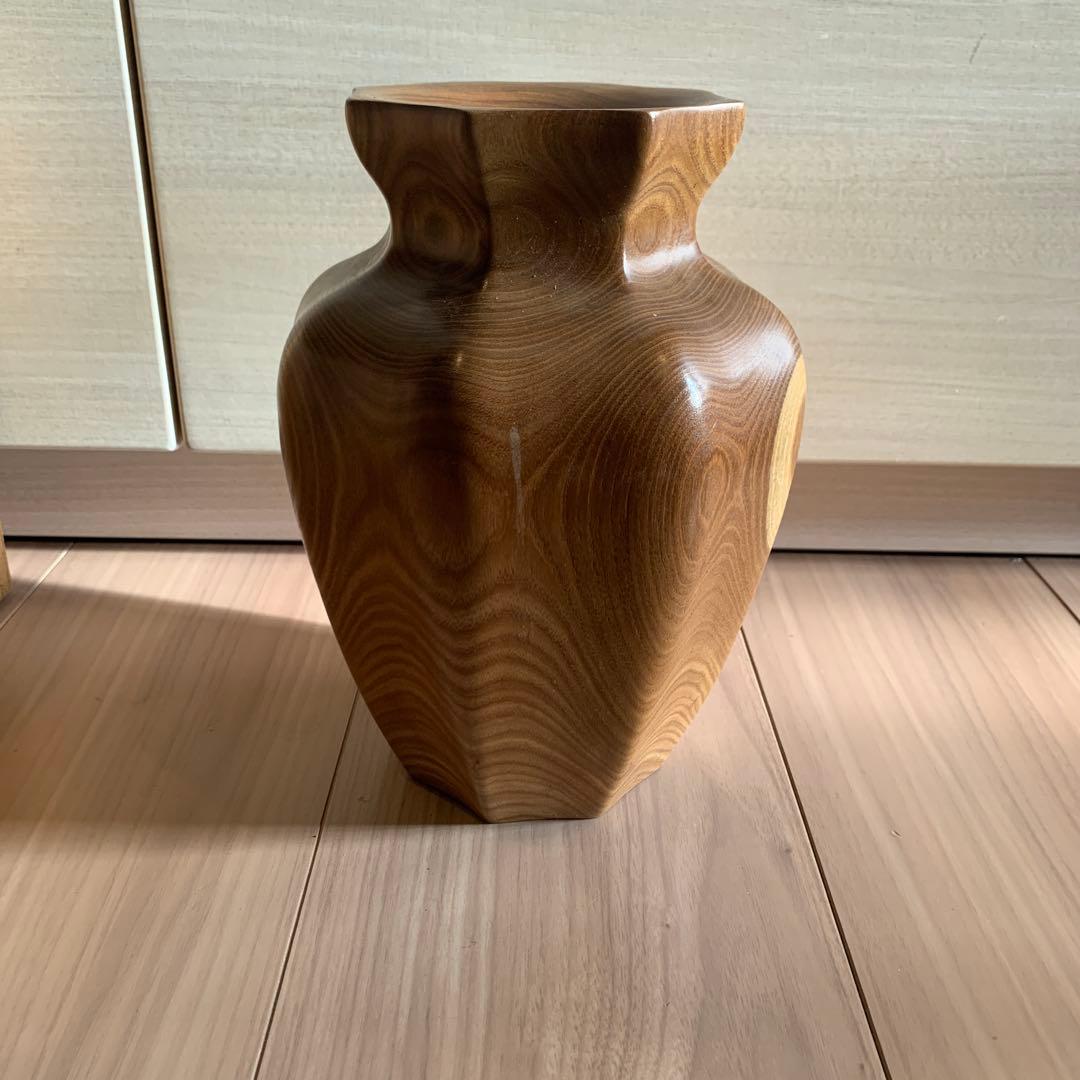 銘木　北海花瓶 （箱難あり）　　日本製