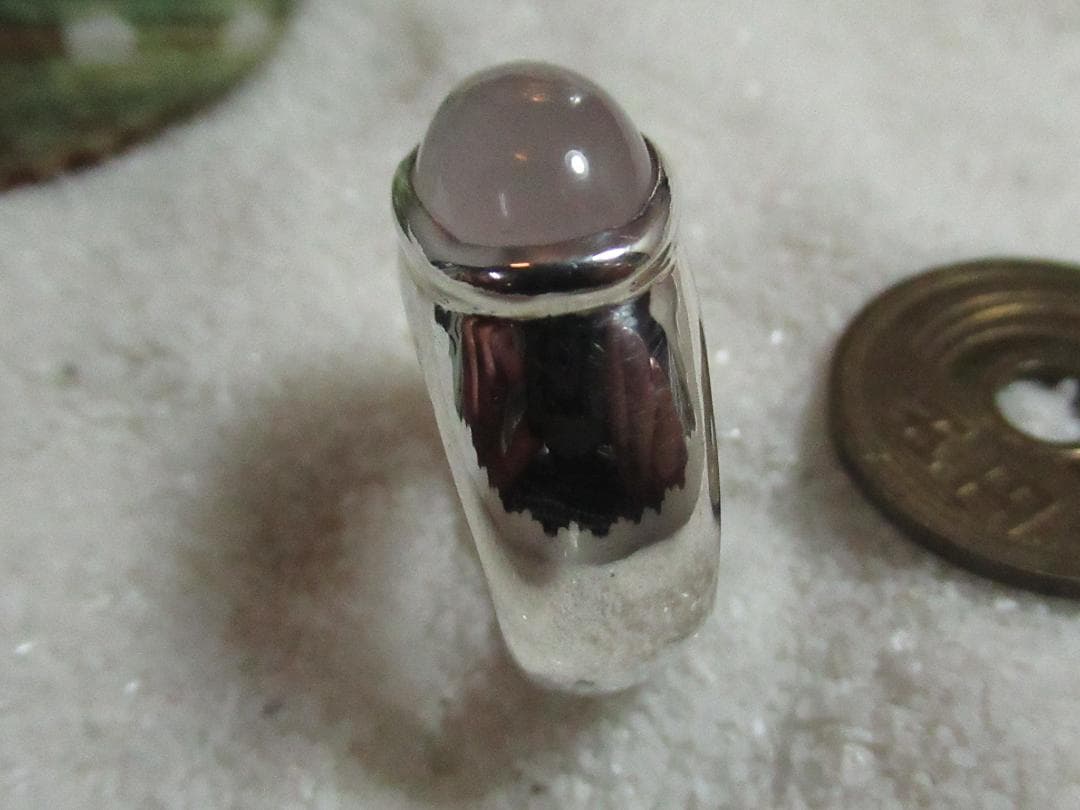 ★手作り★シルバー９２５ローズクオーツリング15号