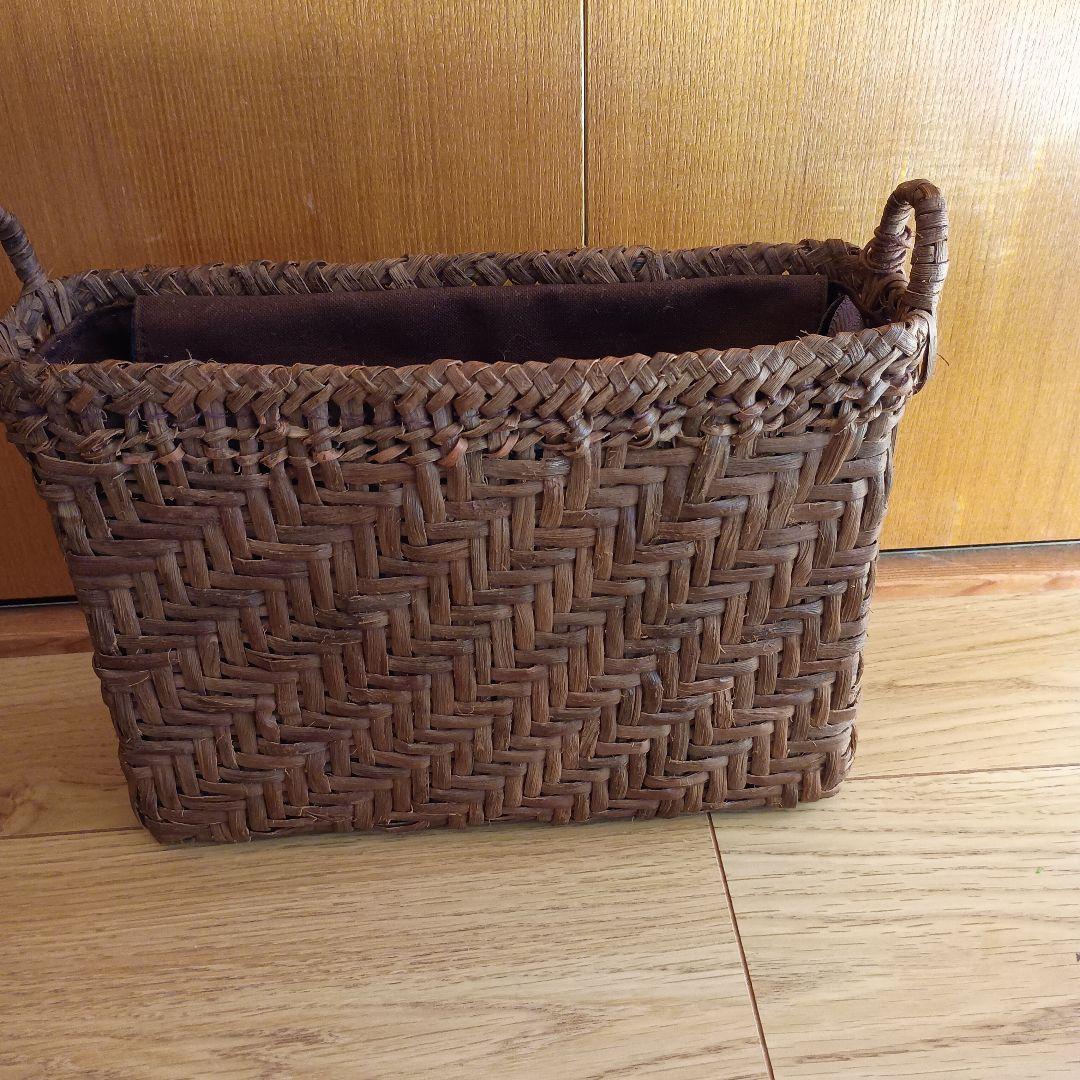 天然素材 山ぶどう蔓かごバッグ 編み込みデザイン　ショルダー付き