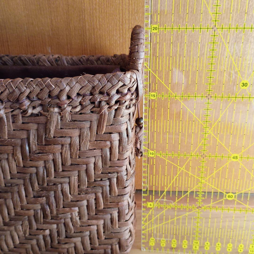 天然素材 山ぶどう蔓かごバッグ 編み込みデザイン　ショルダー付き