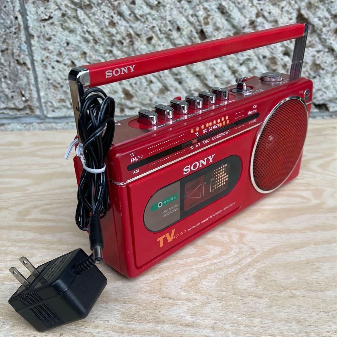 【希少・】SONY TV SOUND ラジカセ CFM-120TV レッド