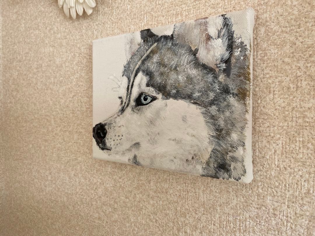 【原画】蒼い視線｜シベリアンハスキー 手書き 1点物　インテリア