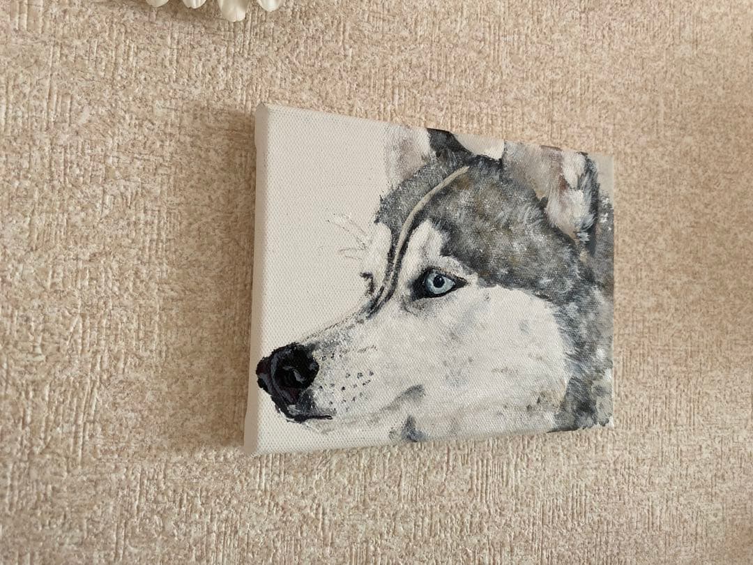 【原画】蒼い視線｜シベリアンハスキー 手書き 1点物　インテリア