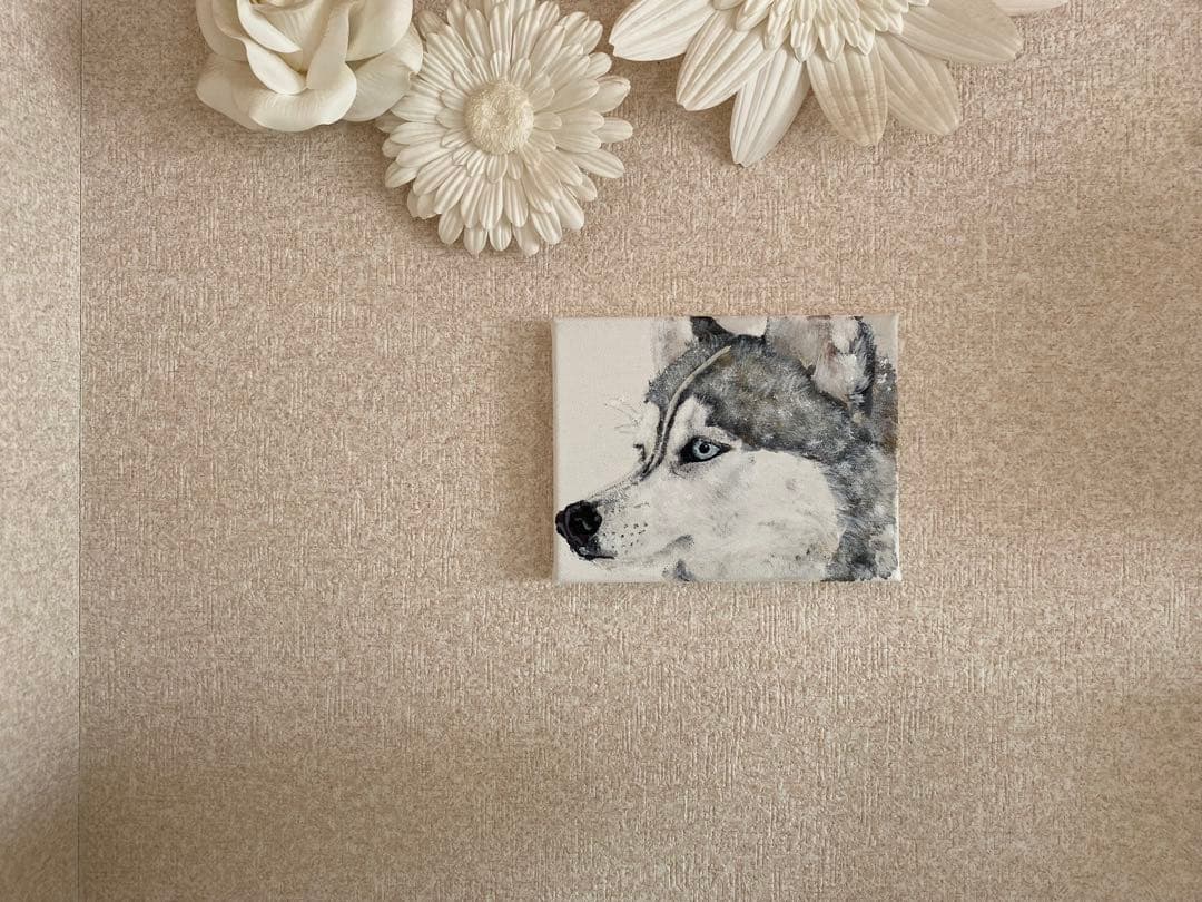 【原画】蒼い視線｜シベリアンハスキー 手書き 1点物　インテリア