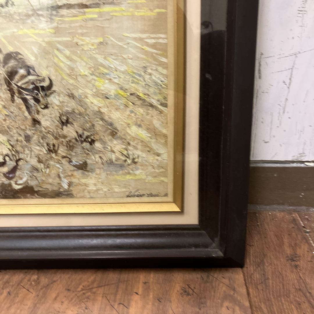 昭和レトロ 風景画 絵画 額装 額縁 額入り 農家 アート 作品 美術 立掛け