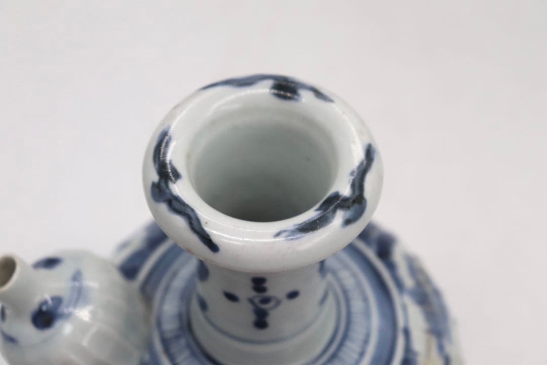 中国　明時代　染付　浄水瓶　仏具　送料込み0806