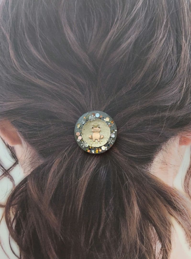 冬デザイン カエルさん ラウンドレジンヘアゴム