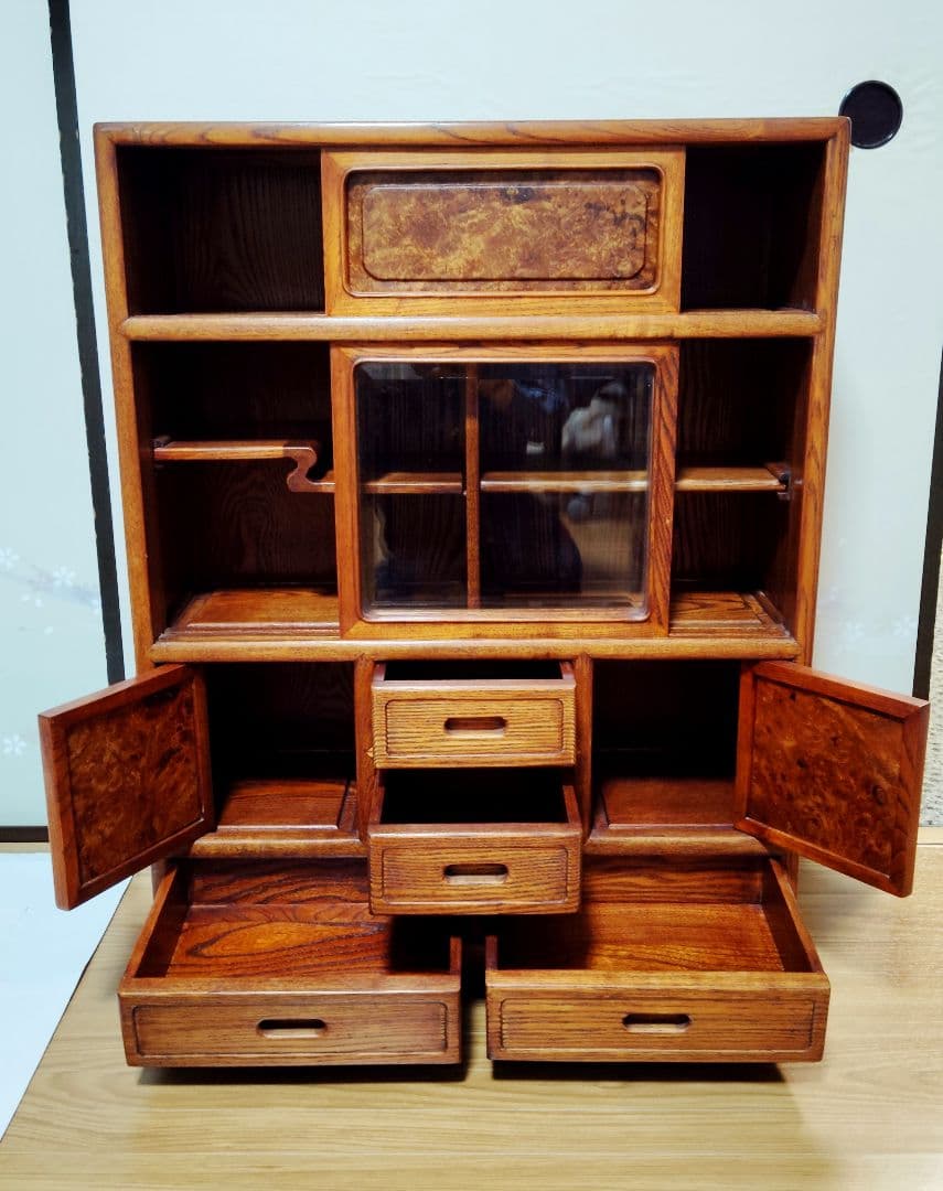 送料無料　 アンティーク 茶道具　茶箪笥　 昭和レトロ 飾り棚