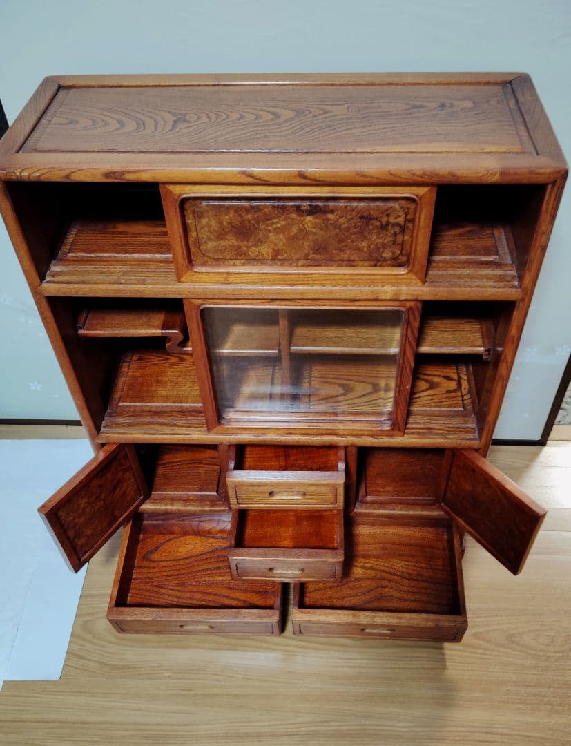 送料無料　 アンティーク 茶道具　茶箪笥　 昭和レトロ 飾り棚