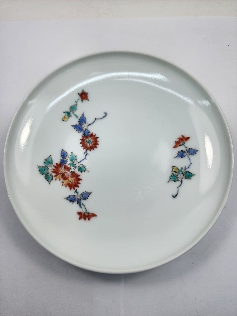 重要無形文化財 人間国宝 十三代 酒井田柿右衛門 有田焼 錦 牡丹文 小皿 5客