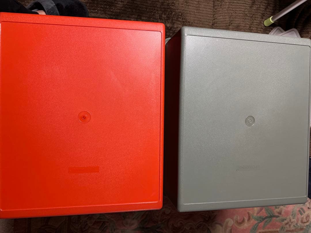 タッパーウェア収納スーパーケース6個セット ブラウン.ピンク.グレー.オレンジ