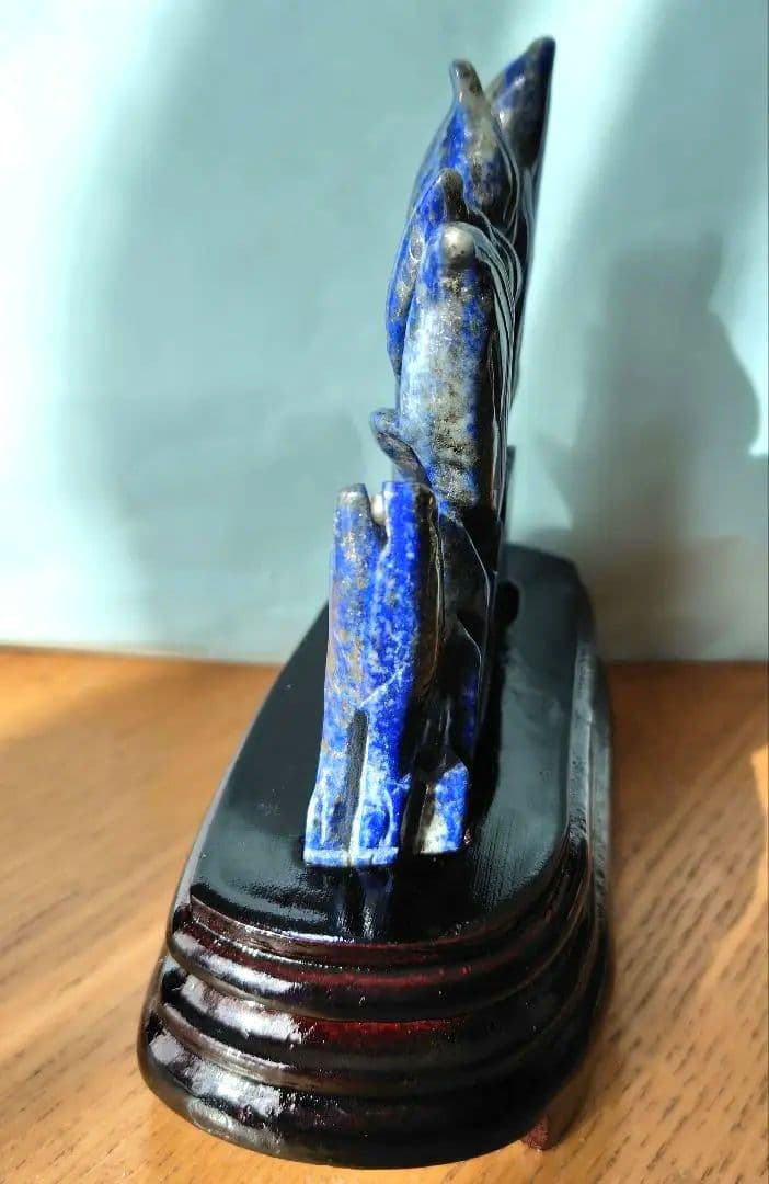 ラピスラズリ 九尾の狐 置物｜台座付き