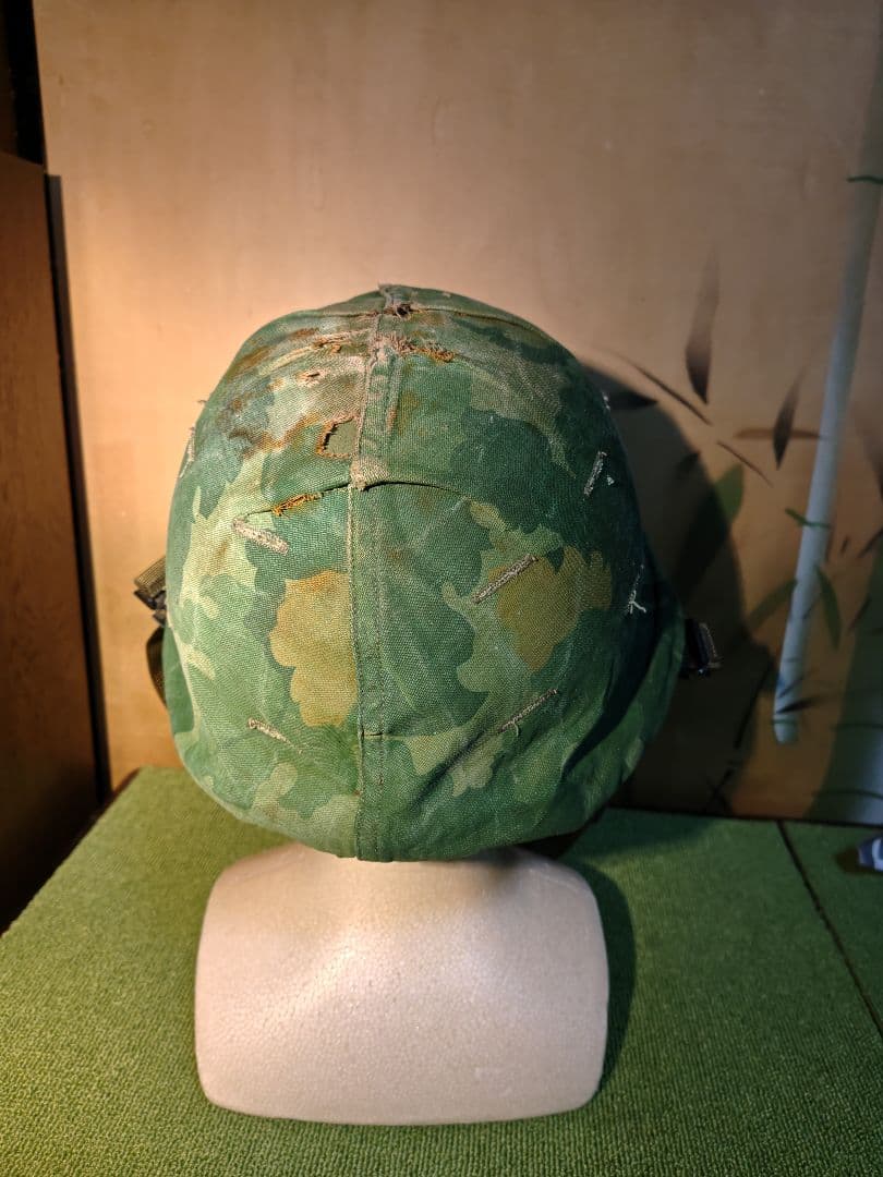 米軍実物　ベトナム戦争 M1ヘルメット　ミッチェルパターン　空挺型M1Cライナー