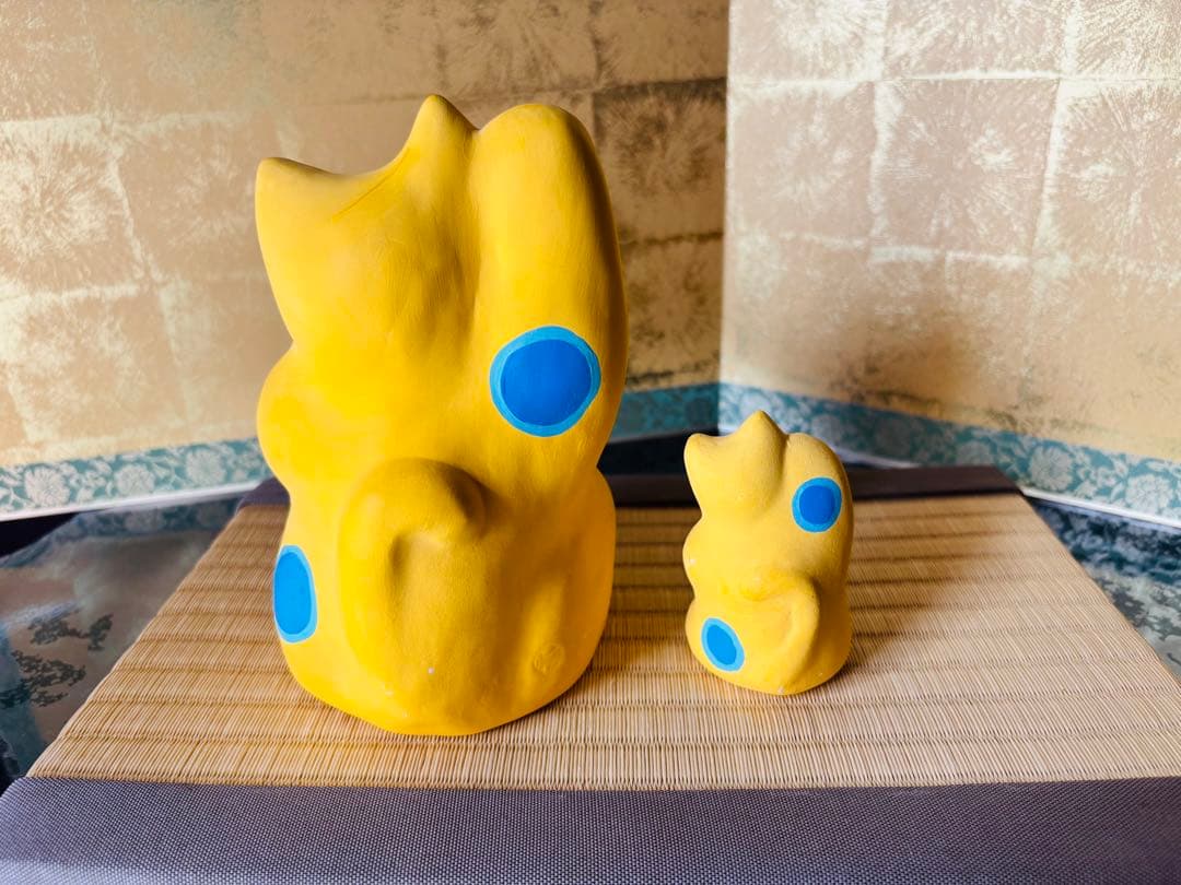 湯布院　輪葉葉招き猫　大猫子猫セット