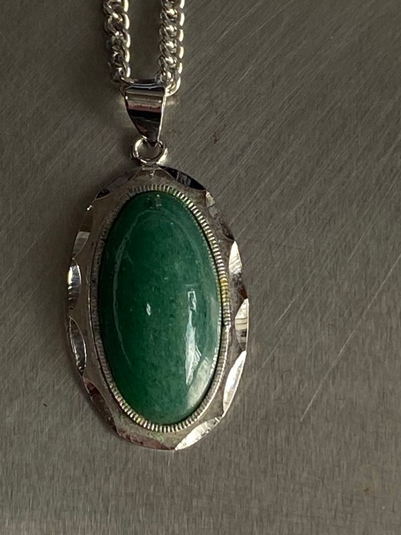 シルバー925 グリーンストーン ペンダント