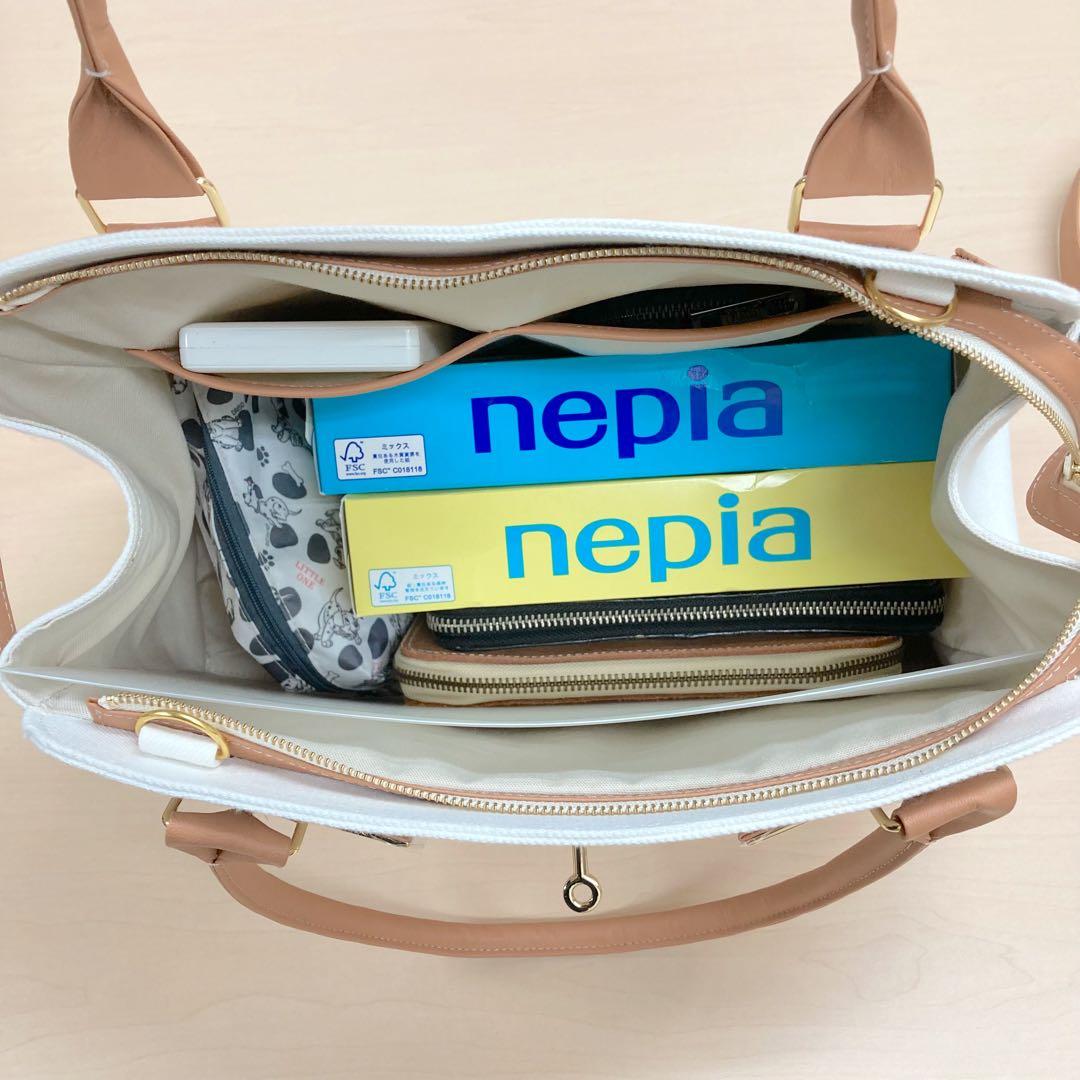 ハンドメイド　2wayハンドバッグ　岡山ホワイトデニム　合皮　南京錠付き