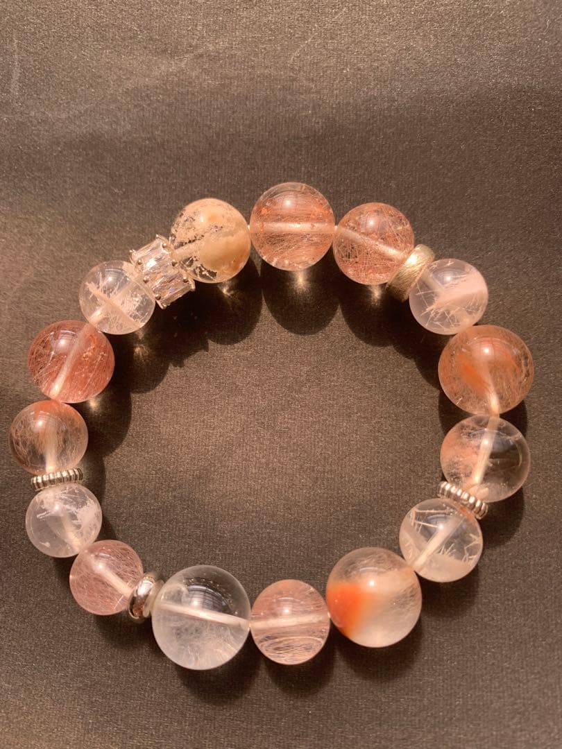 きまぐれお値下げ ピンクサゲニティック ブレスレット 雪霜