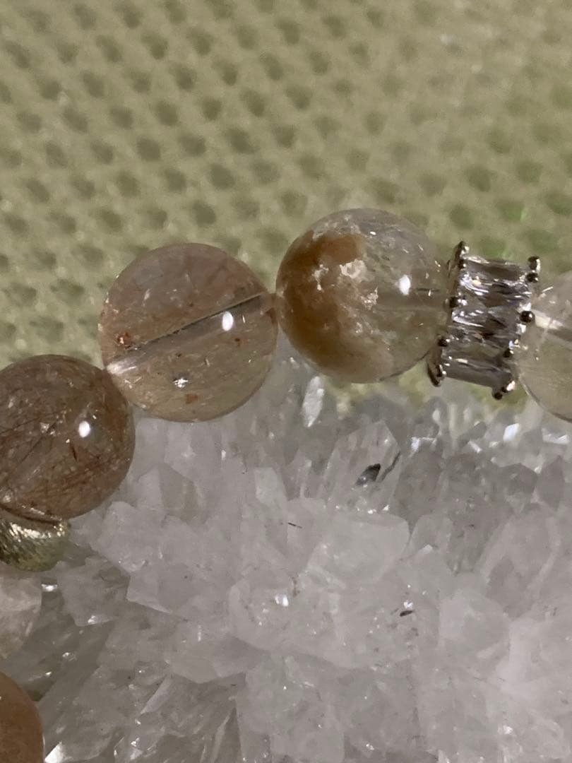 きまぐれお値下げ ピンクサゲニティック ブレスレット 雪霜