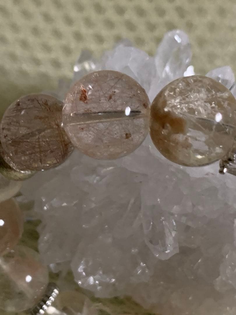 きまぐれお値下げ ピンクサゲニティック ブレスレット 雪霜