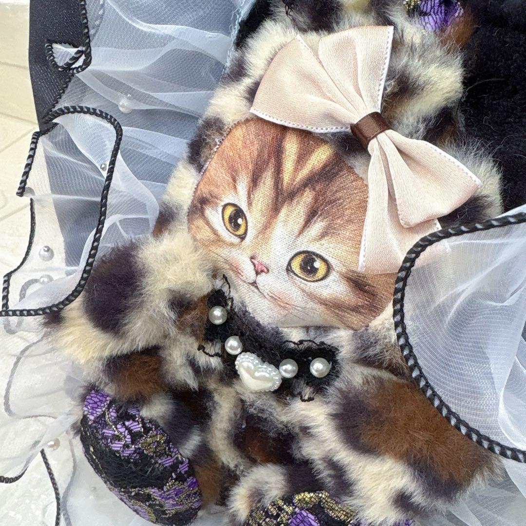 k*n様 コヤンイサムチョン　トートバッグ　デニム　ヒョウ　たっぷりレース　ラウ