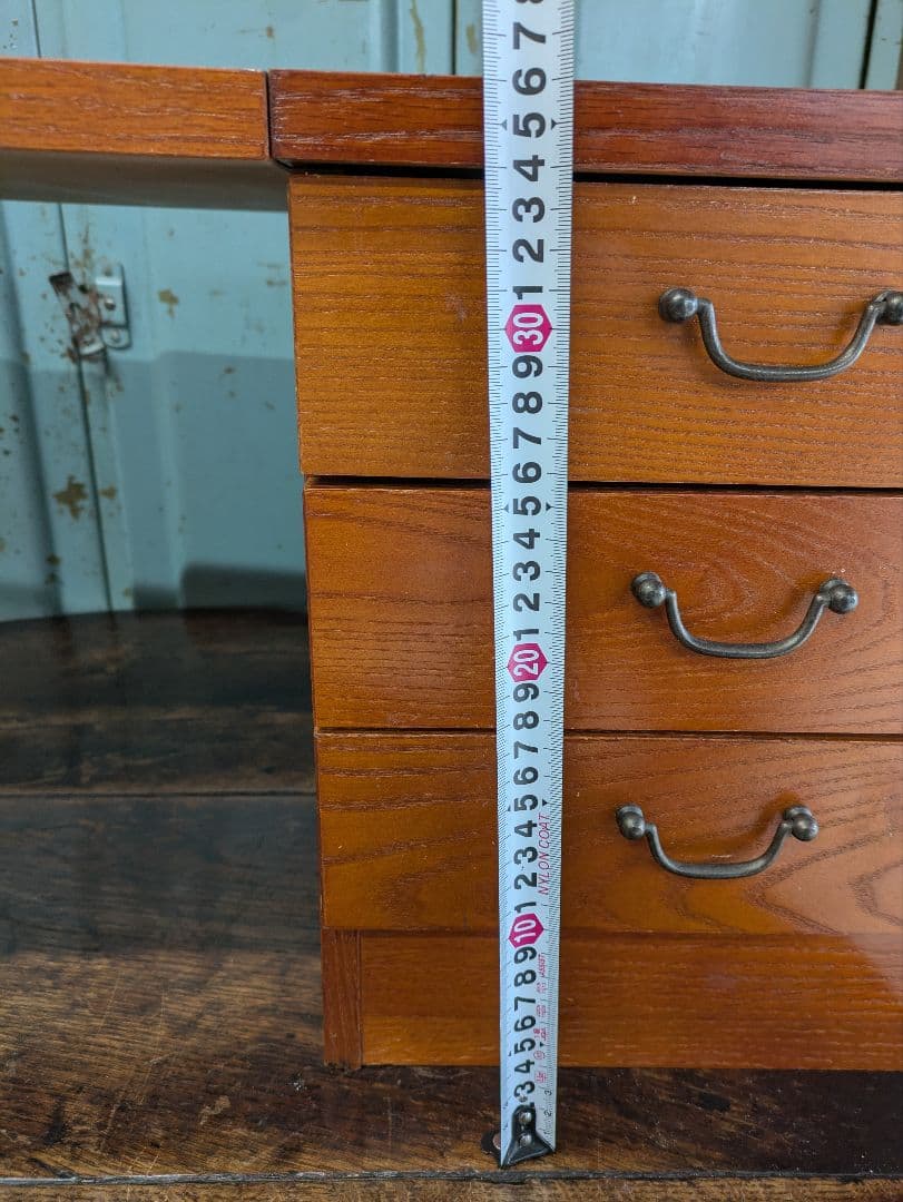 懐かしい昭和レトロ商品☆文机 折り畳み式テ ーブル 三段引き出し　和製家具