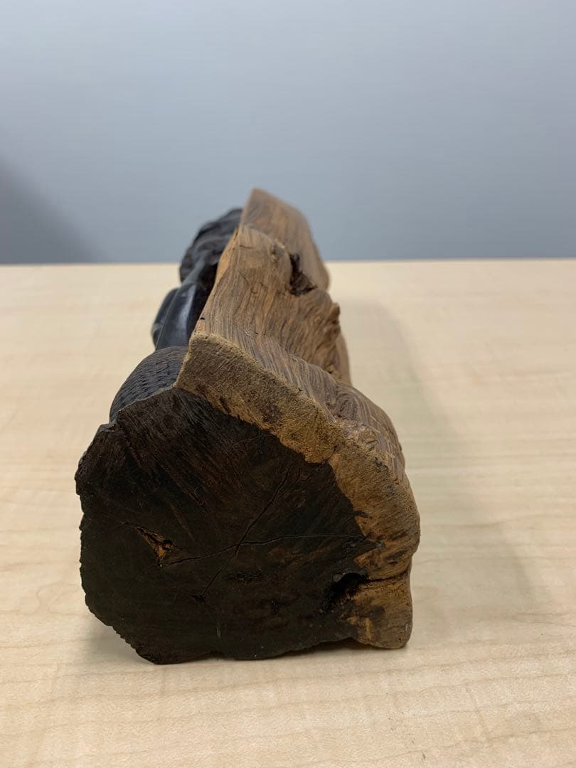 黒檀 アフリカ民芸彫刻 高さ30cm 木彫り 人物像 エボニー 置物 オブジェ