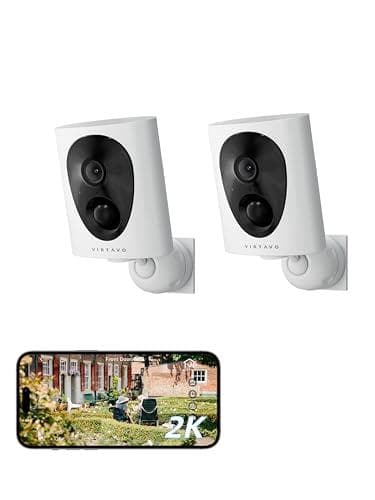 virtavo 防犯カメラ 屋外 ワイヤレス 充電式 2台セット【2K QHDA
