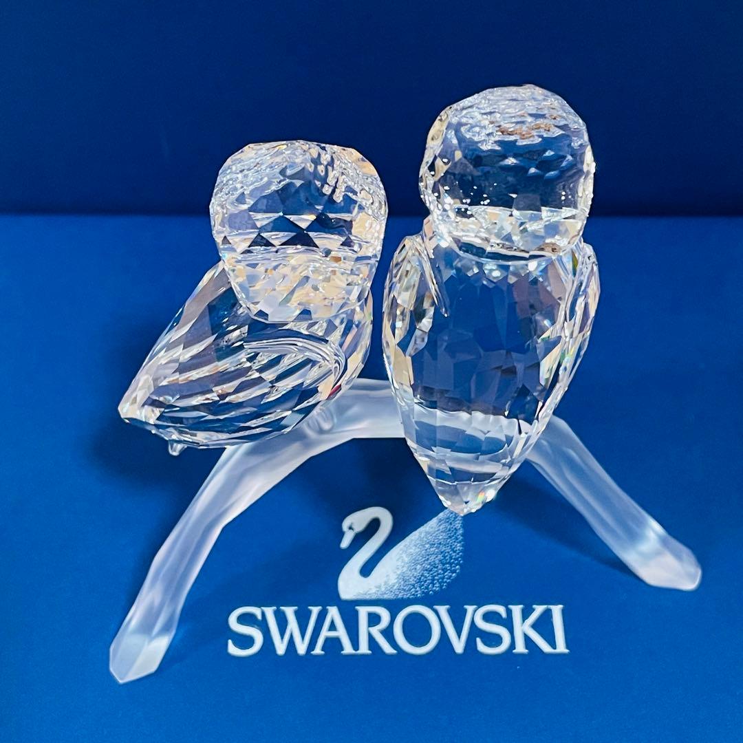 スワロフスキー/廃盤　フクロウ2羽