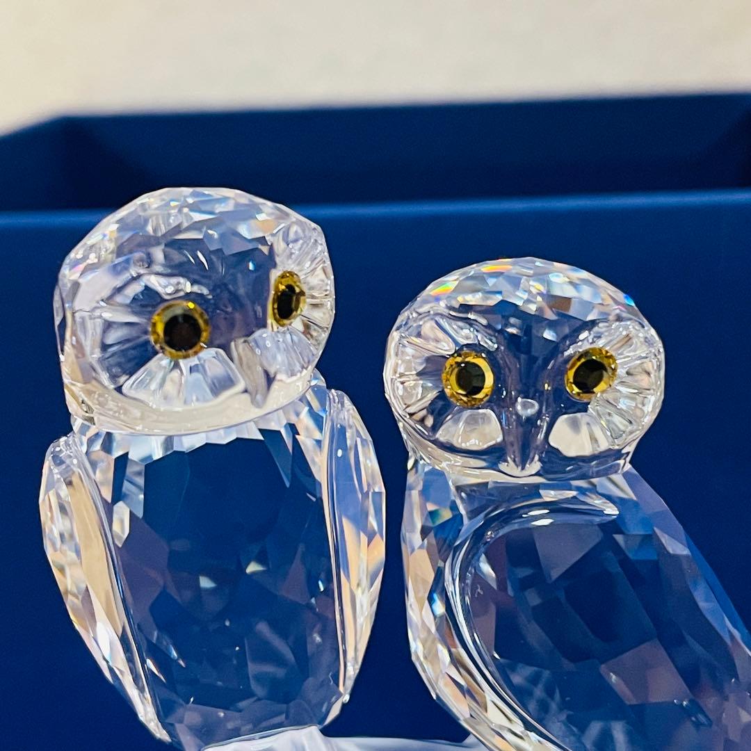 スワロフスキー/廃盤　フクロウ2羽