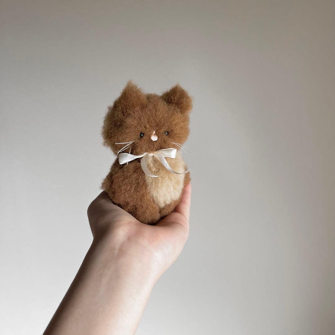 キャラメル　ちいさなネコ　猫　ぬいぐるみ　作家　テディベア　アートドール　38b