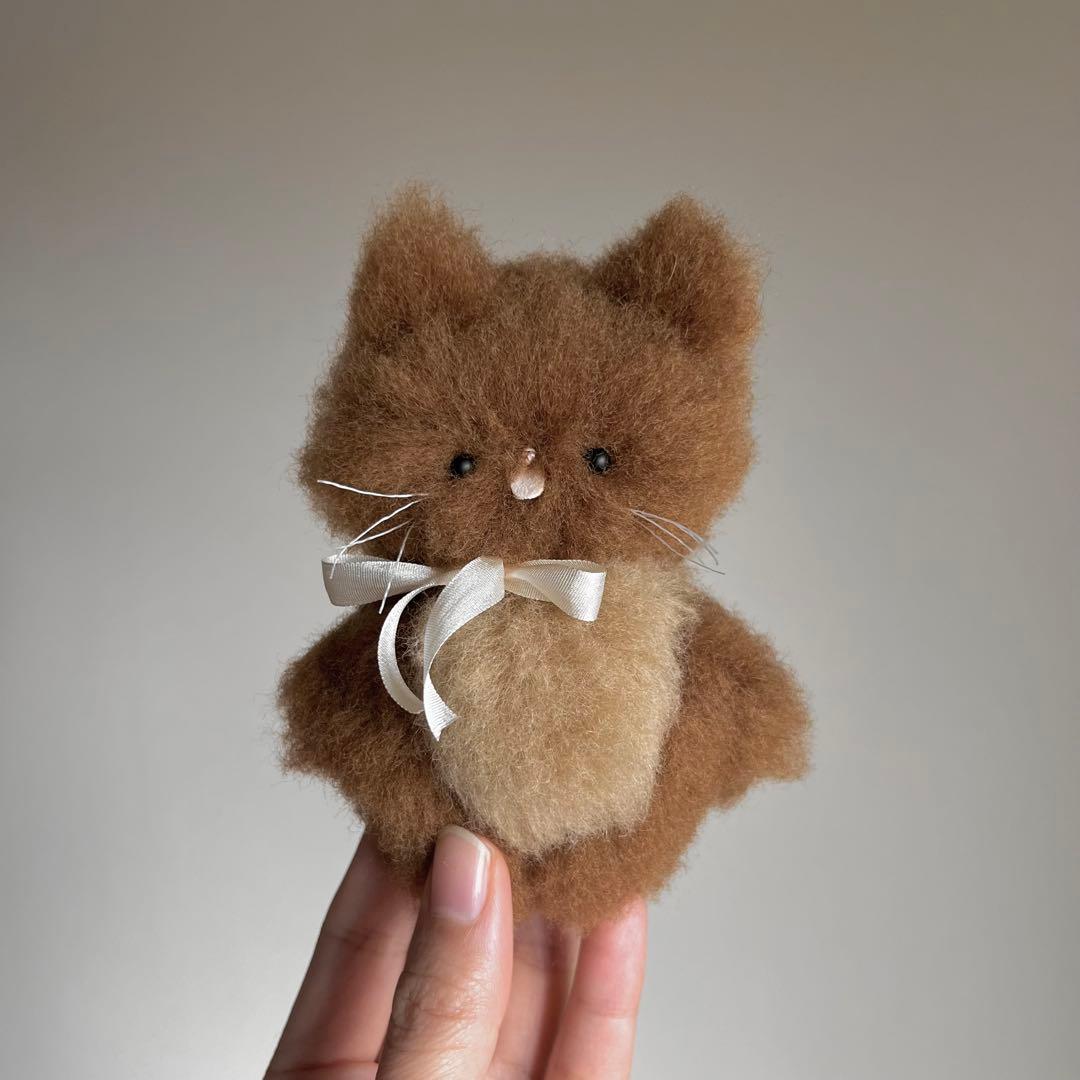 キャラメル　ちいさなネコ　猫　ぬいぐるみ　作家　テディベア　アートドール　38b