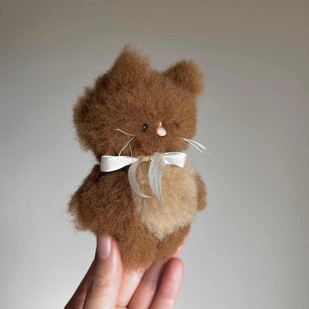 キャラメル　ちいさなネコ　猫　ぬいぐるみ　作家　テディベア　アートドール　38b