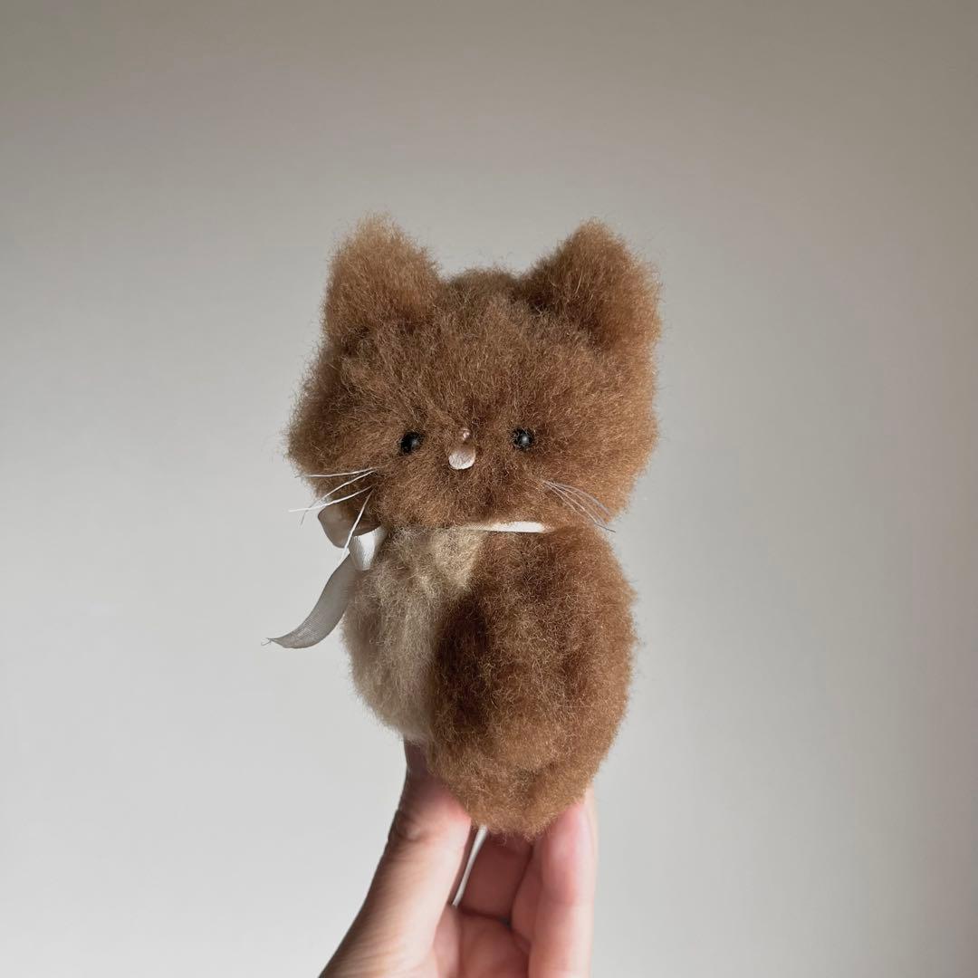 キャラメル　ちいさなネコ　猫　ぬいぐるみ　作家　テディベア　アートドール　38b