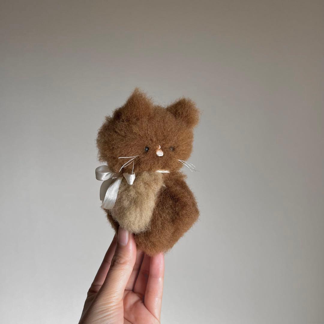 キャラメル　ちいさなネコ　猫　ぬいぐるみ　作家　テディベア　アートドール　38b
