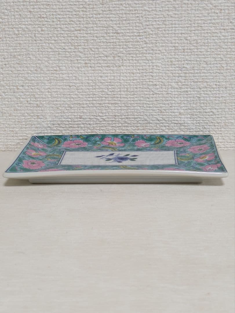 有田焼　林斉窯　長角皿揃　銘々皿　古伊万里風絵変わり　5枚セット　未使用品