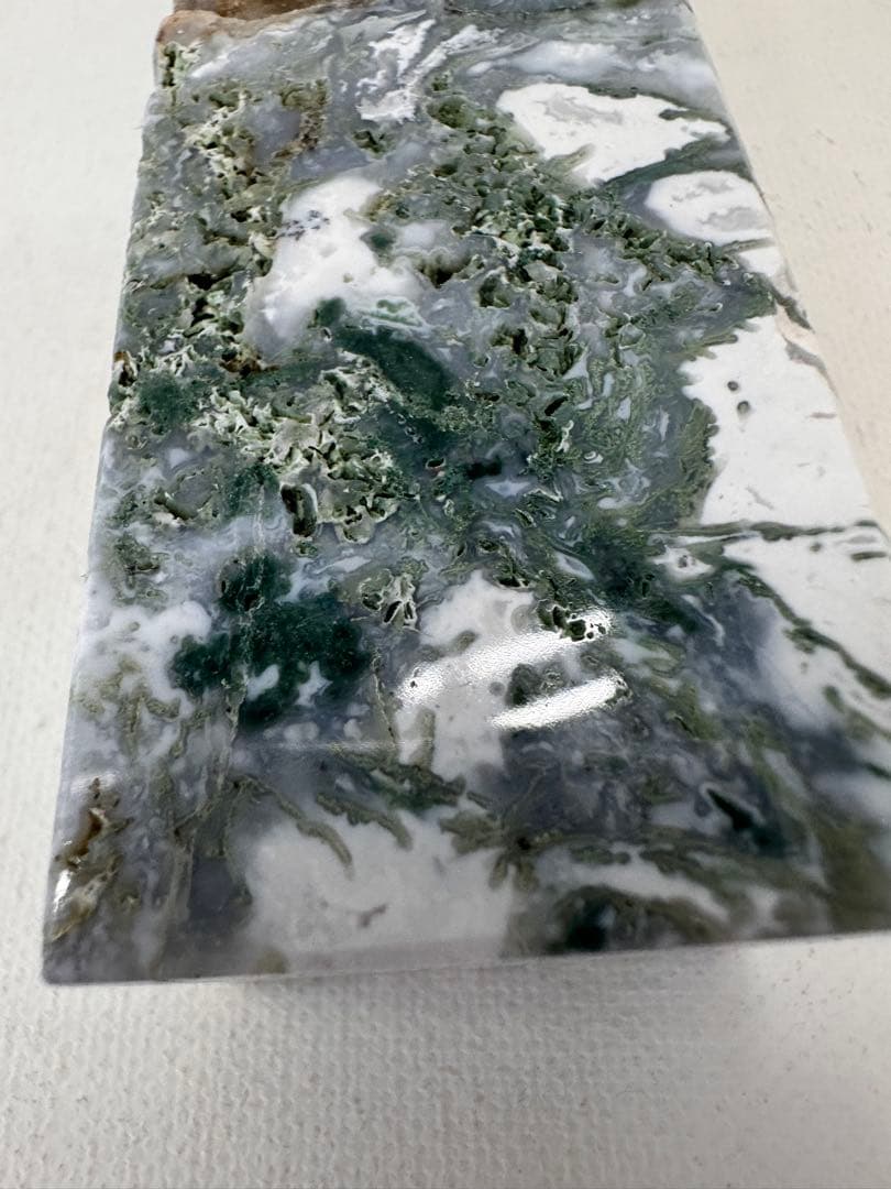 高品質　ピンクモスアゲート　タワー　四角柱　天然石