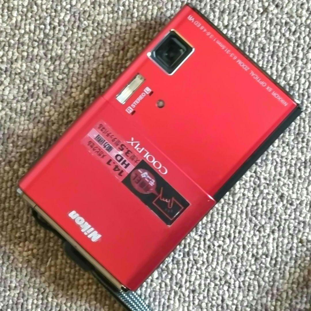 【美品】有機EL Nikon COOLPIX S80 レッド 基本動作確認済