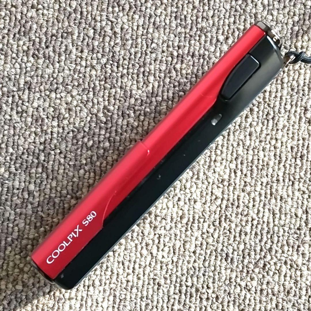 【美品】有機EL Nikon COOLPIX S80 レッド 基本動作確認済