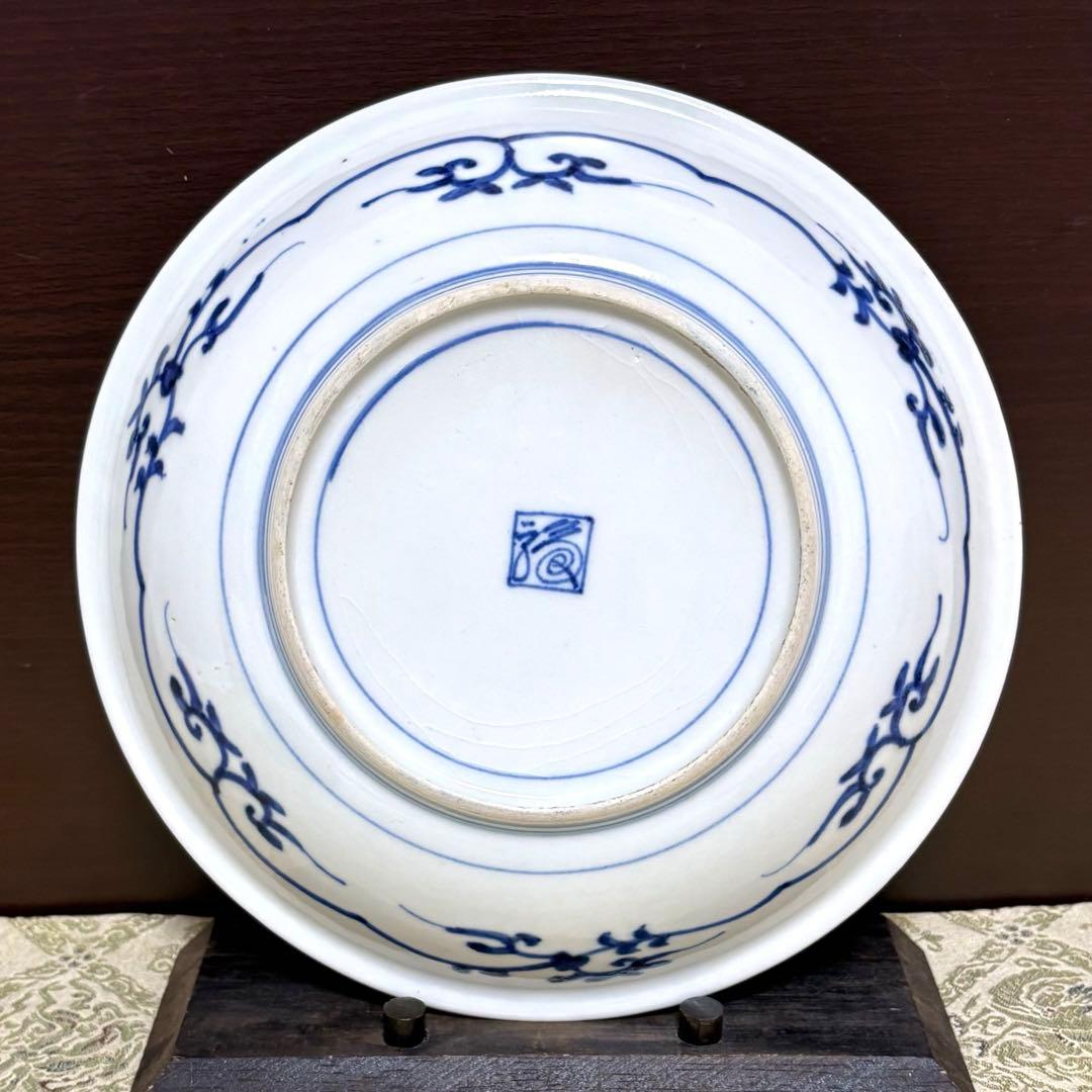 希少✨大聖寺伊万里 染錦手 菊花紋様 金彩 花唐草紋様 中皿 単品✨アンティーク