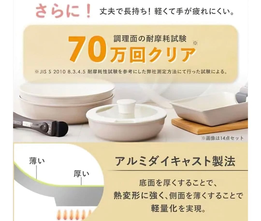 アイリスオーヤマ　フライパン 9点 IHガス火対応 セラミックカラーパン ピンク