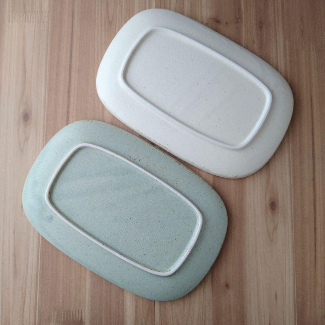 プレーンマット楕円角皿・４枚　美濃焼〈新品・未使用〉