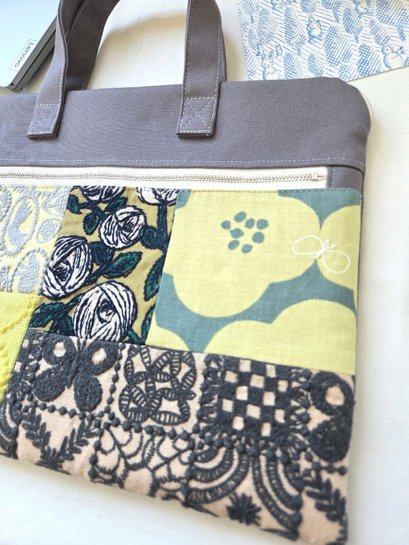 パッチワーク②　ミナペルホネン■PC bag パソコンバッグ