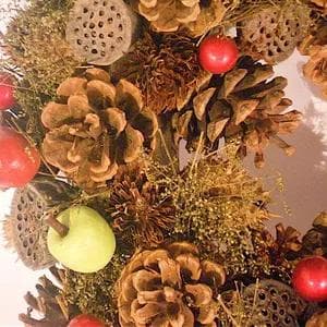 松かさ 赤リンゴ＆青りんご ブラウンリース