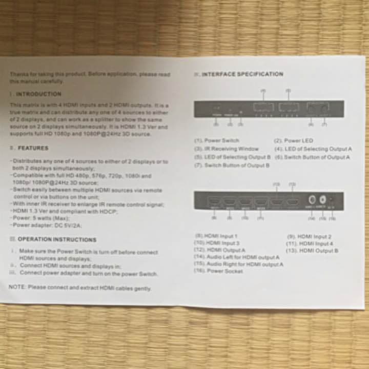 HDMI マトリックス スイッチ セレクター